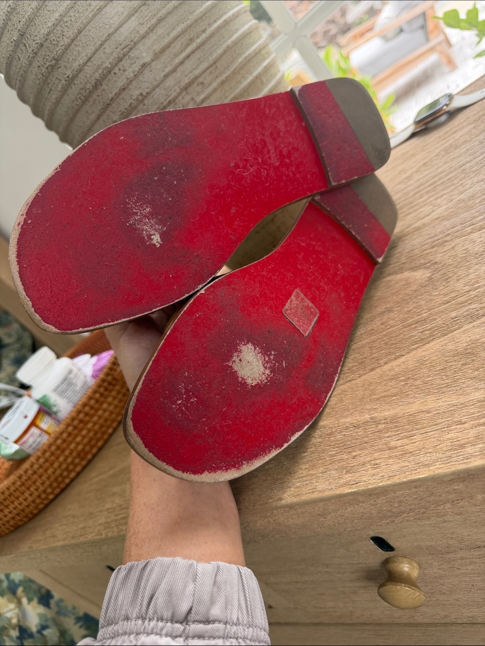 Christian Louboutin Brown Leather Slide Mules with Buckle Detail - Picture 5 of 5